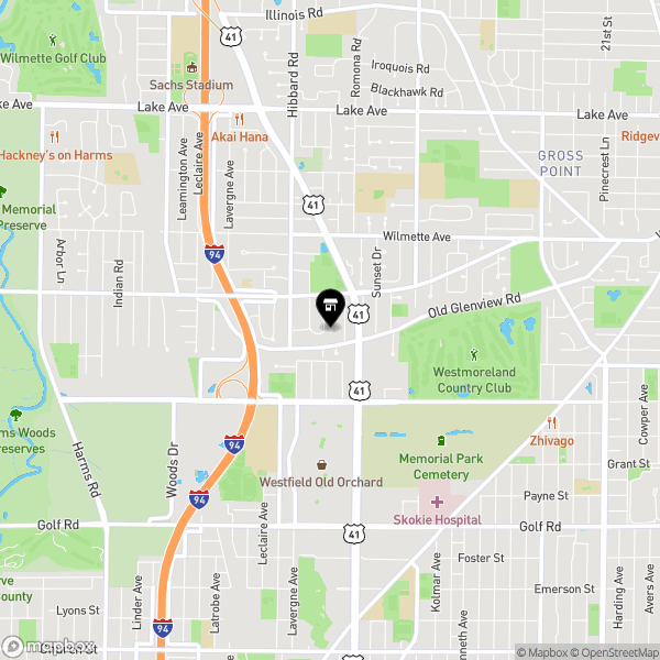 Map showing the location of 2919 Hartzell Street, Wilmette, Illinois 60091, United States
